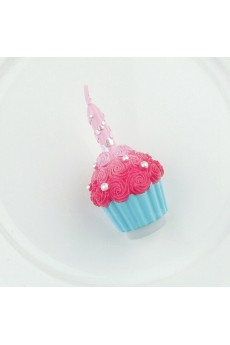 Cheap Pink Blue Rose Dessert Candle