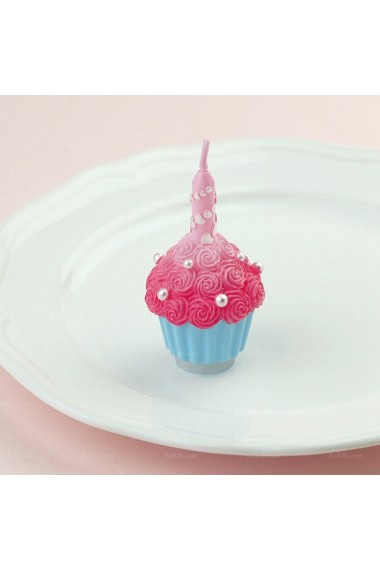Cheap Pink Blue Rose Dessert Candle
